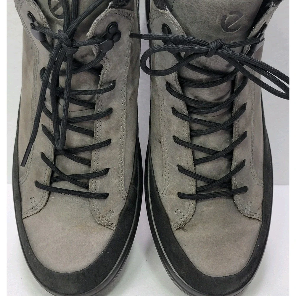 ECCO‎ Gore-Tex Soft 7 Waterproof Leather Boots Mens 10-10.5 EU 44 Titanium Black